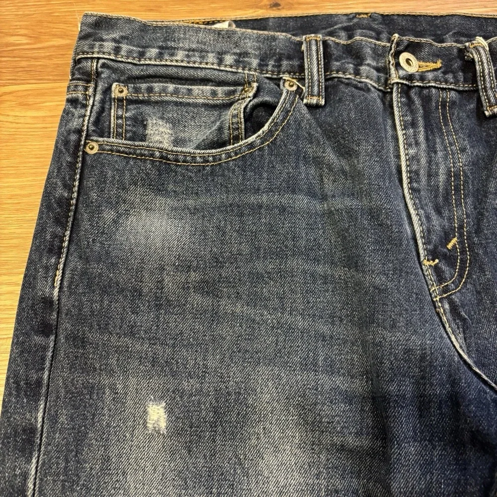 Levis 511‎ Jeans Men's 34x32 Slim Fit Medium Wash Crazy Fade Distresssing Casual